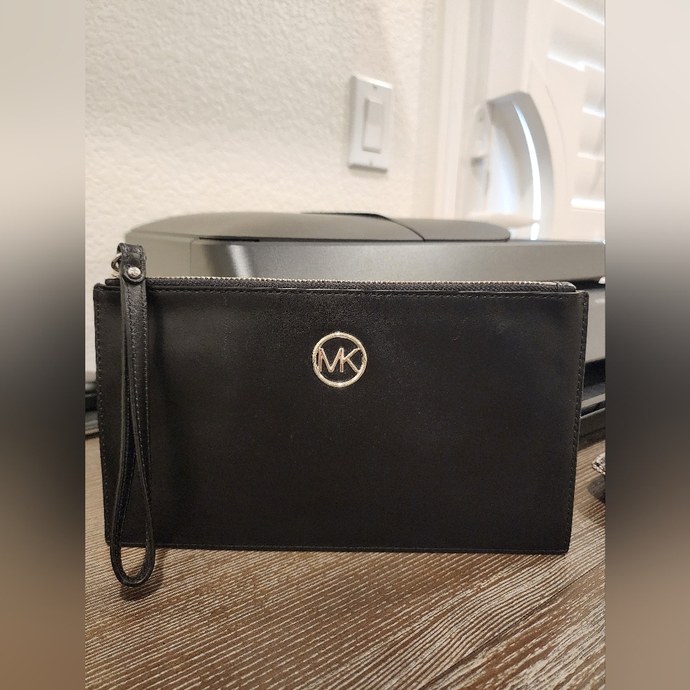 Michael Kors Black Leather Clutch